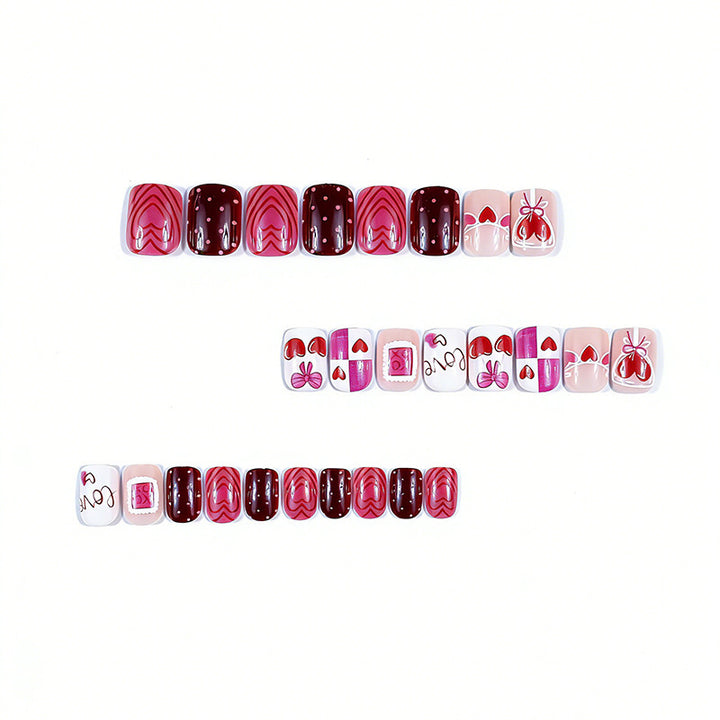 Romantic Heart Pattern Nail Art Bowlift