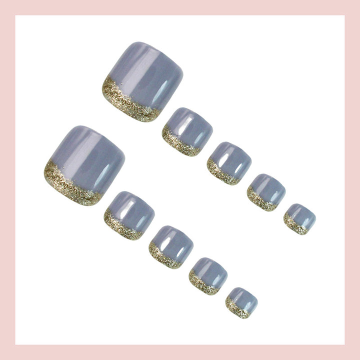 Artificial nail set with glamorous glitter accents Bowlift