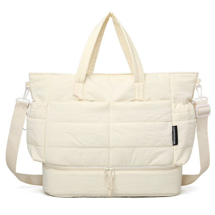 Multi-Pocket Quilted Laptop Tote