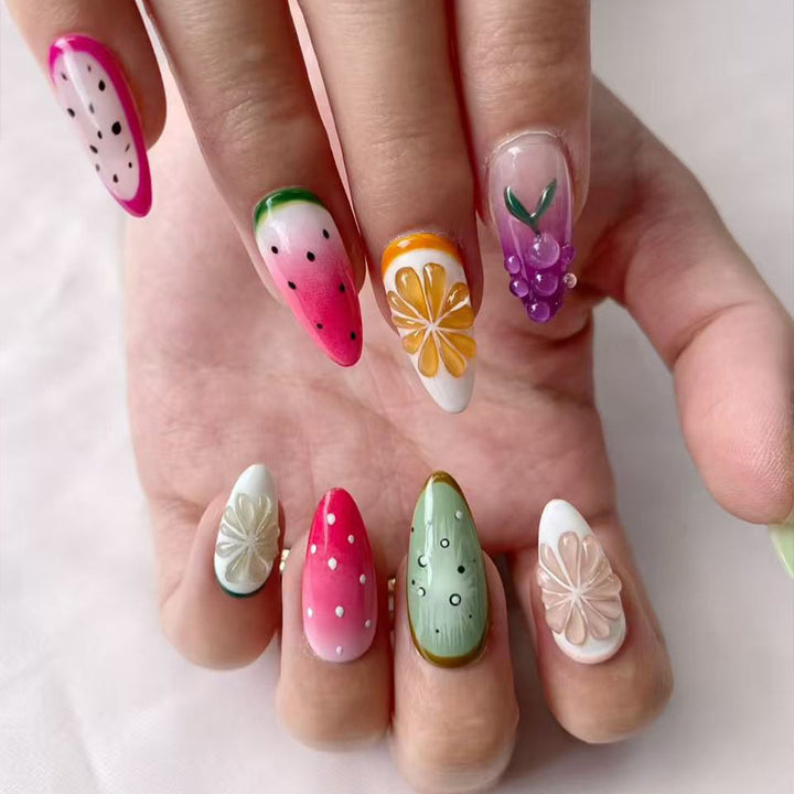 Creative art nails in fruit motif design Bowlift