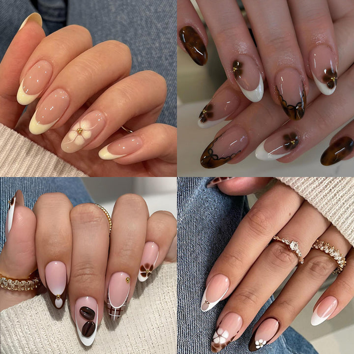 Artificial nail set with creative flower and animal designs Bowlift