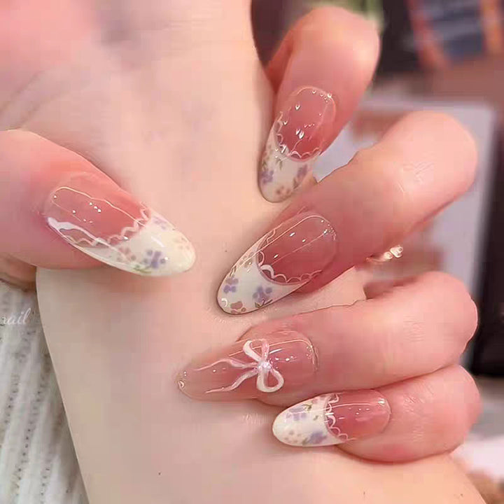 Stylish Bow-Embellished Press-On Nails Bowlift