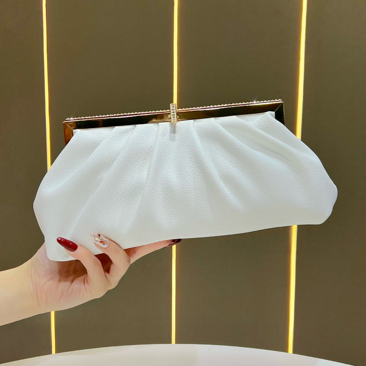 Pleated Textured Evening Clutch