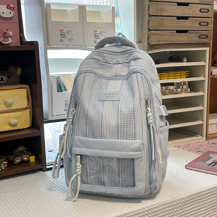 Multi-Functional Textured Backpack with Side Pockets Bowlift
