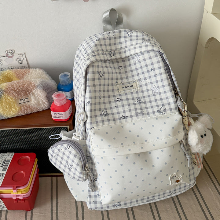 Stylish Checks Print Casual Backpack Bowlift