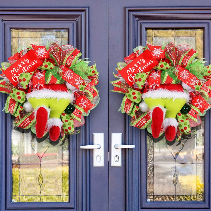 Grinch Leg Christmas Wreath Door Hanging Ornament