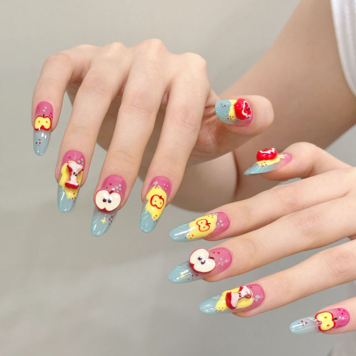 Fruit-Themed Press-On Nail Art Set