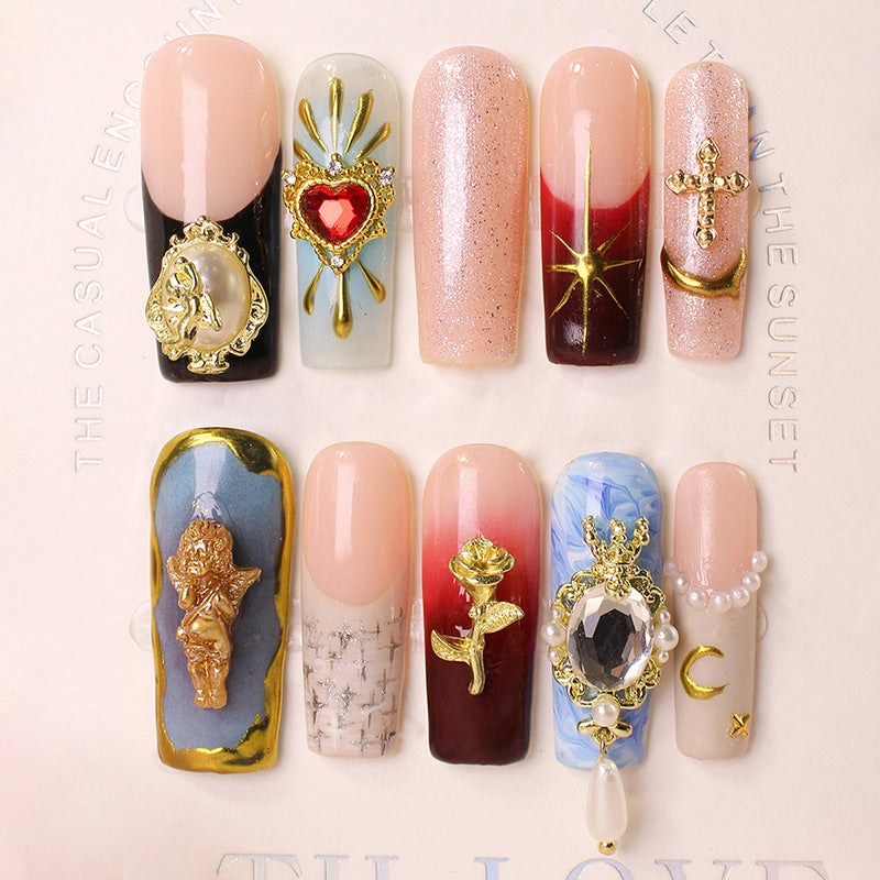 Acrylic nails with luxurious embellishments Bowlift