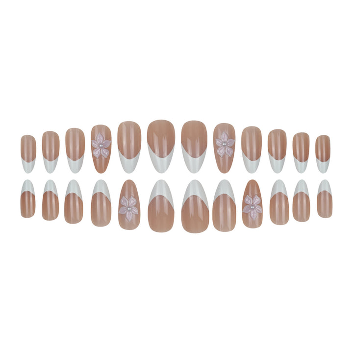Decorative Floral Accent Press-On Nails Bowlift