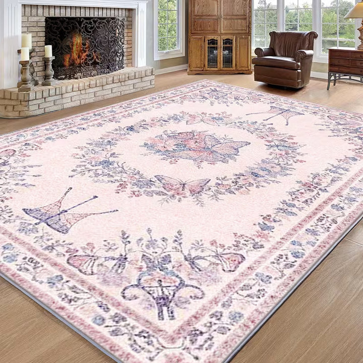 Vintage Floral Pattern Area Rug Bowlift