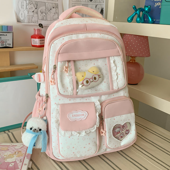 Stylish Star-Print Casual Backpack Bowlift