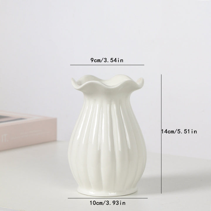 Ribbed Ceramic Flower Vase Bowlift
