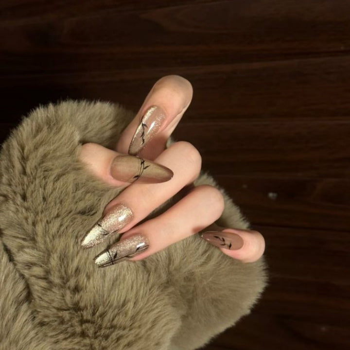 Artistic Floral and Gemstone Press-On Nails Bowlift