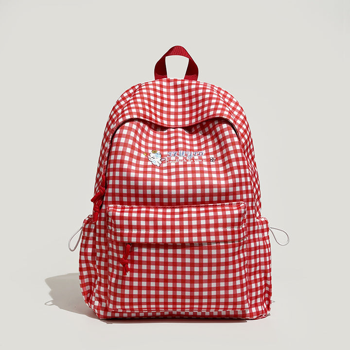 Cute Gingham Patterned Backpack Bowlift