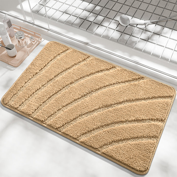 Plush Wave Pattern Bath Mat Bowlift