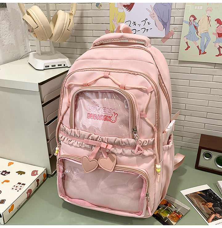 Transparent Front Pocket Casual Backpack Bowlift