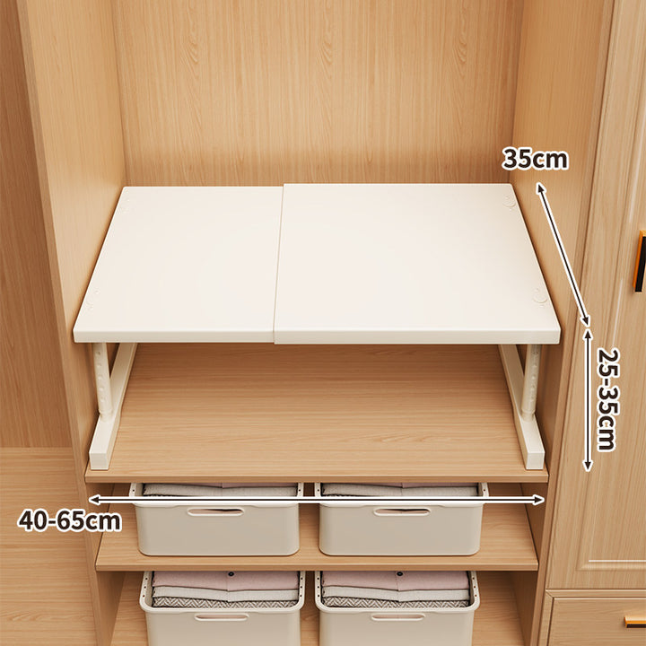 Adjustable Telescopic Closet Shelf Riser with Foldable Top