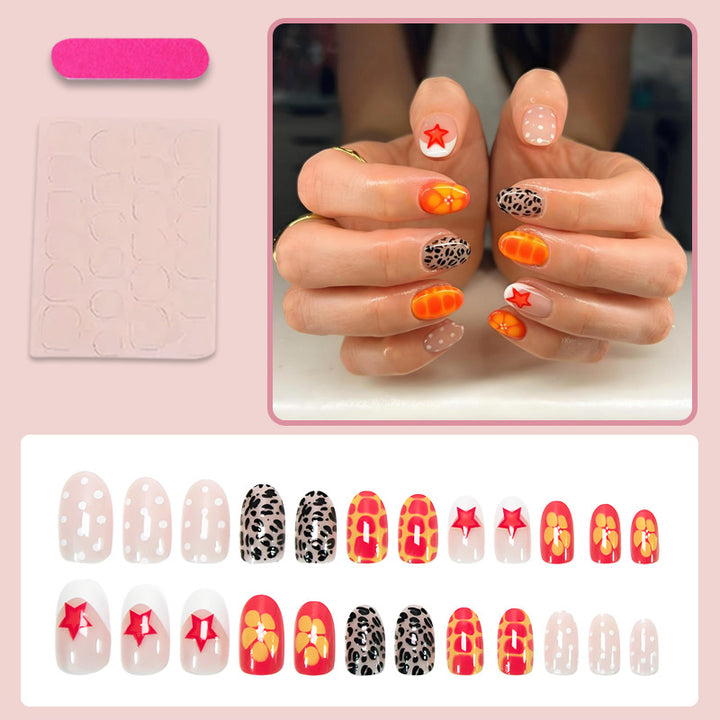 Acrylic nail set with trendy animal and color patterns Bowlift