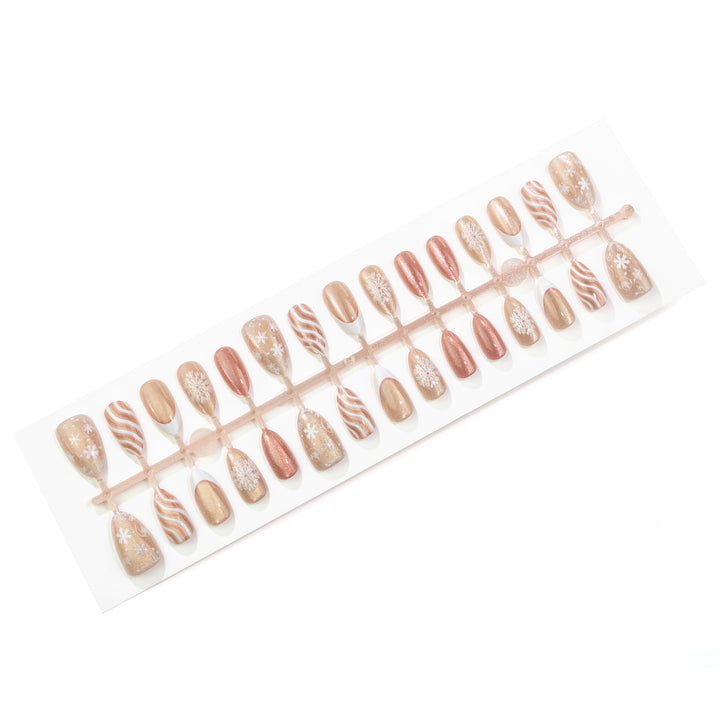 Holiday-Themed Glittery Press-On Nail Set Bowlift