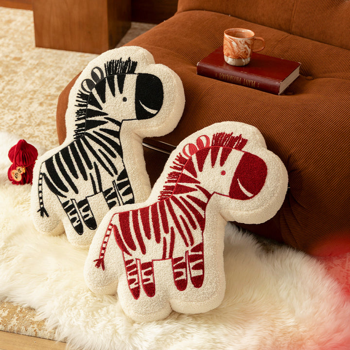 Cuddle pillow in zebra shape with extra soft plush cover Bowlift