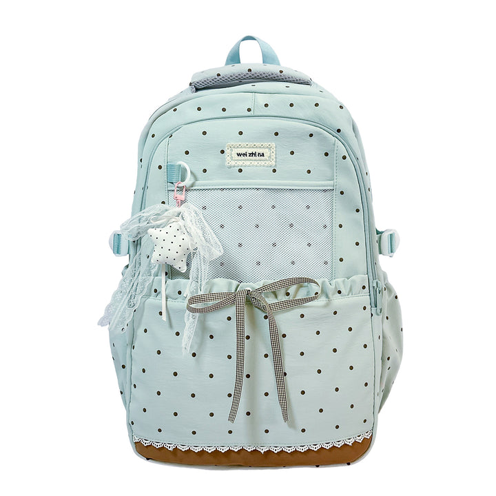 Stylish Polka Dot Patterned Backpack Bowlift
