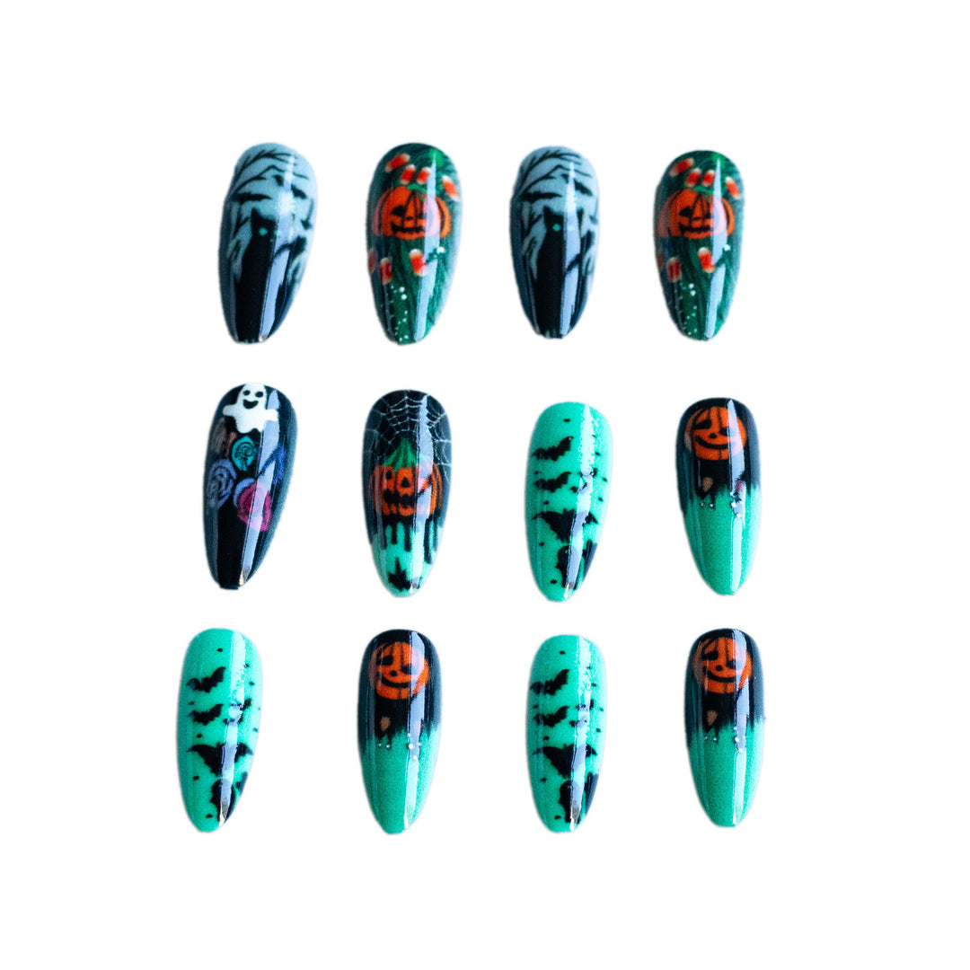 Halloween-Themed Press-On Nail Art Bowlift