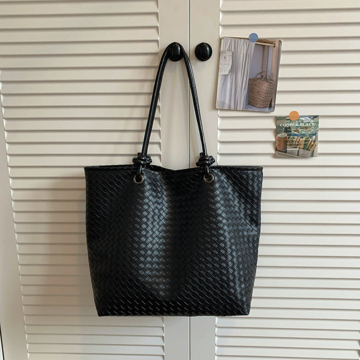 Woven Leather Tote Bag