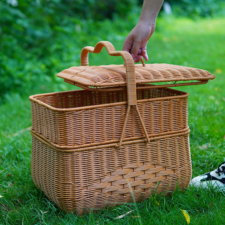 Decorative Laundry Basket with Lid and Handle