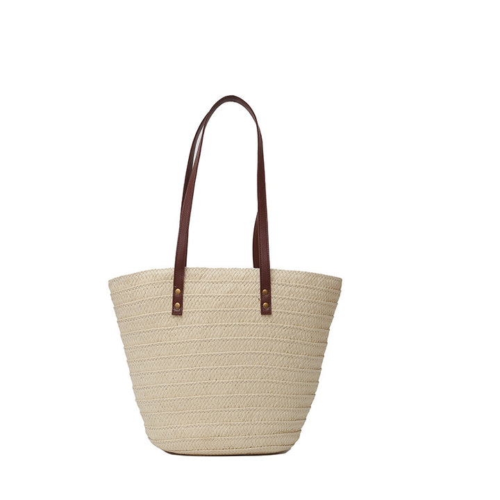 Woven Straw Beach Tote Bag