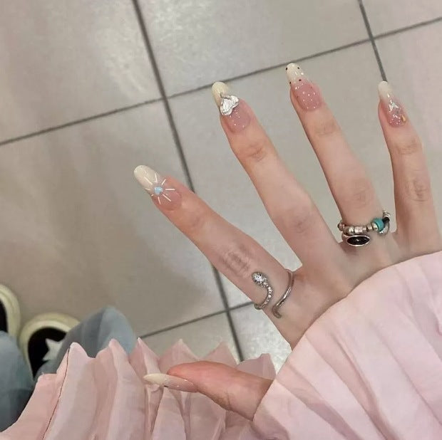 Decorative French Tip Nail Art Extensions Bowlift