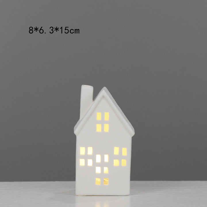 Decorative House-Shaped Ceramic Night Light Bowlift