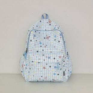 Stylish Checked Star-Patterned Backpack Bowlift