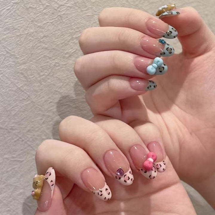 Artistic Glittered Stiletto Nail Enhancements