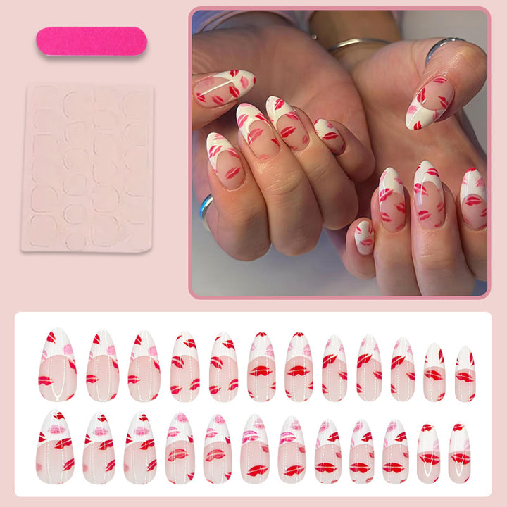 Nail art set with seductive lip design Bowlift