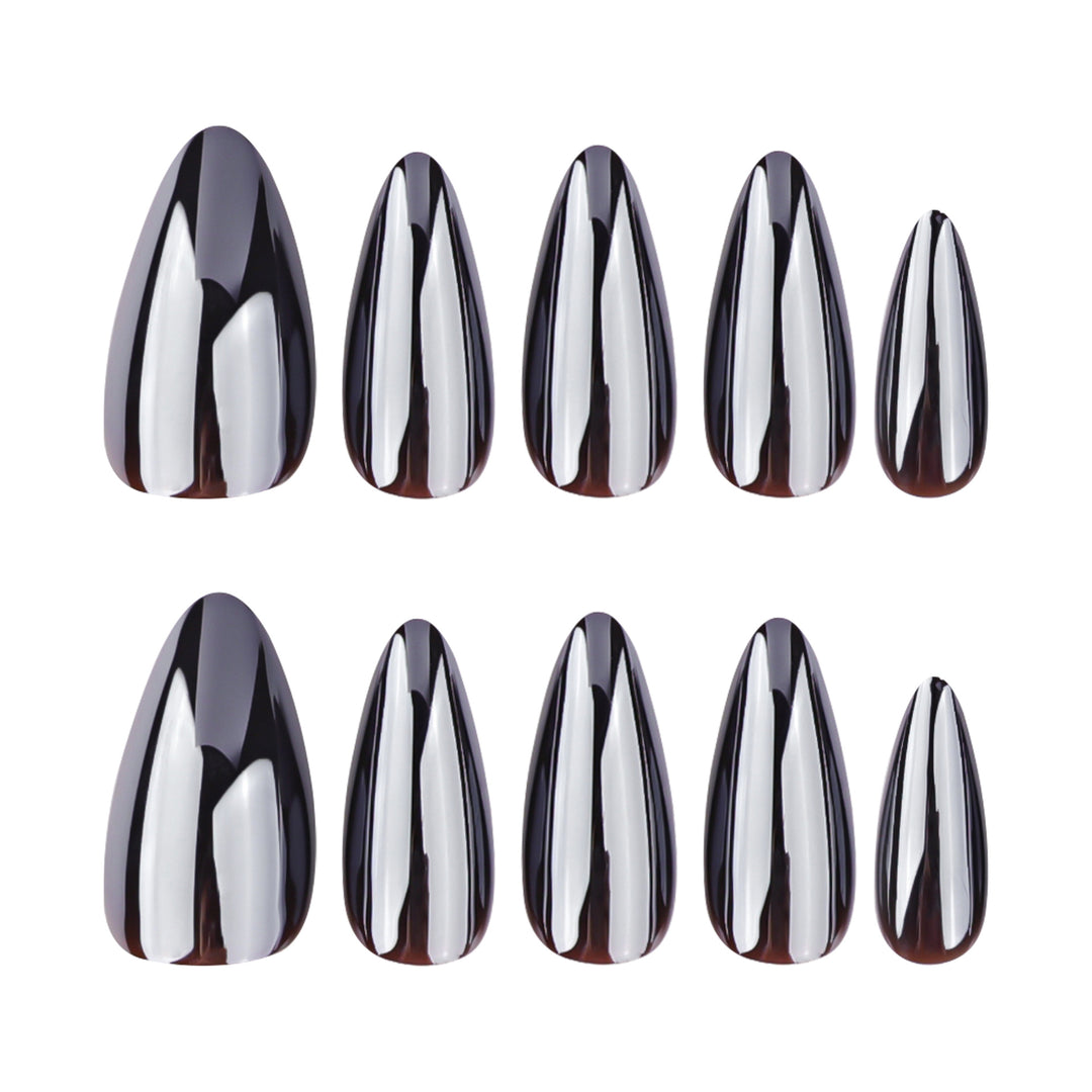 Elegant stiletto nails with reflective finish Bowlift