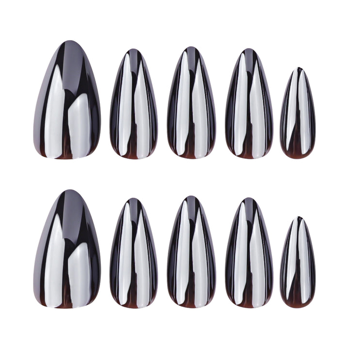 Elegant stiletto nails with reflective finish Bowlift