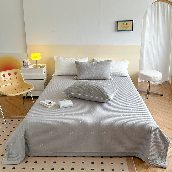Quilted Lightweight Bedspread Coverlet with Subtle Star-Embossed Texture
