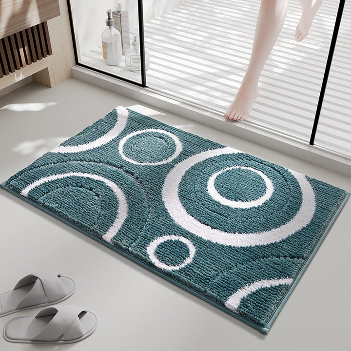 Contemporary Circular Pattern Bath Mat Bowlift