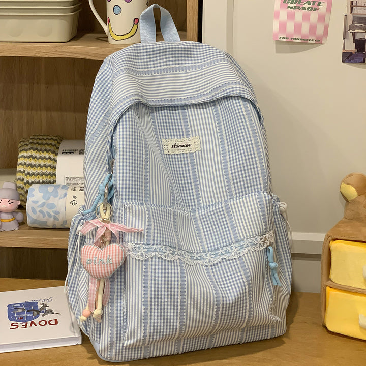 Cute Striped Backpack Bowlift