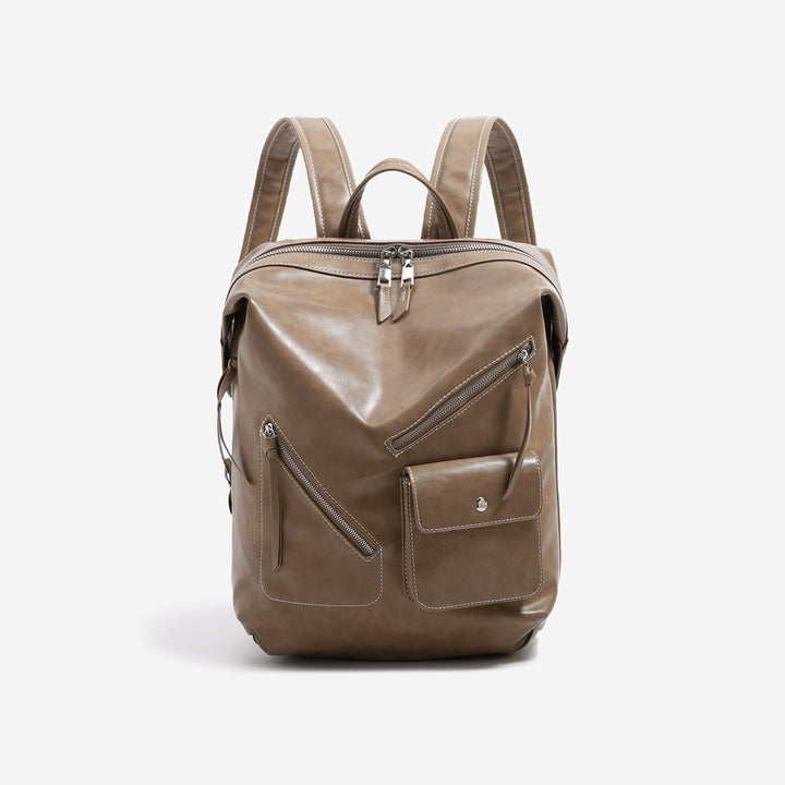 Functional Leather Laptop Backpack