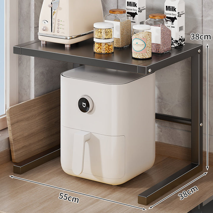 Compact C-Shaped Countertop Appliance Stand with Open Under-Shelf Storage