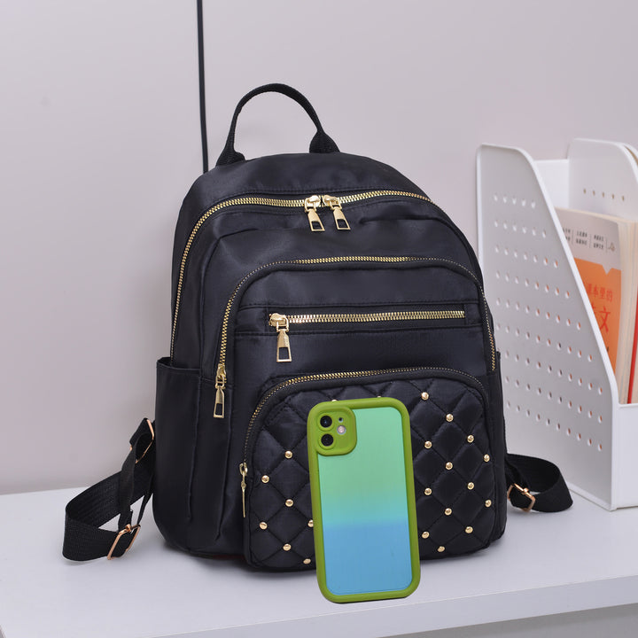 Chic Quilted Backpack with Multiple Pockets Bowlift