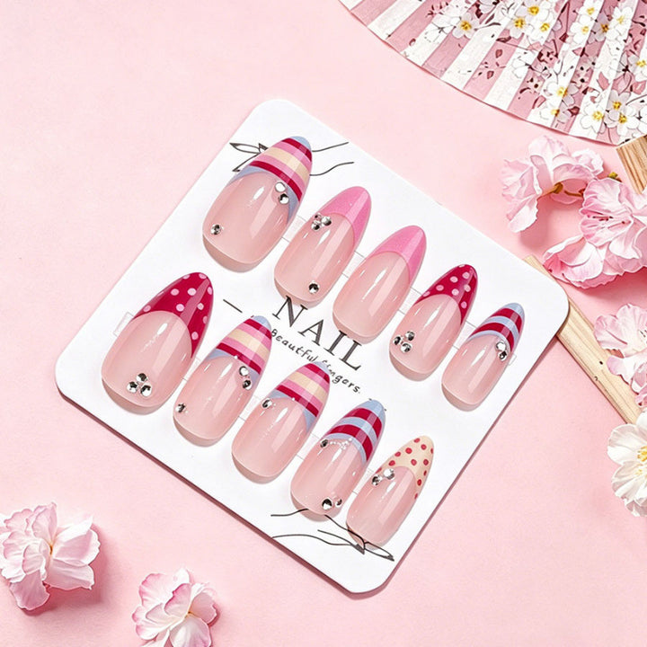 Decorative Press-On Nail Art Set with Chic Patterns