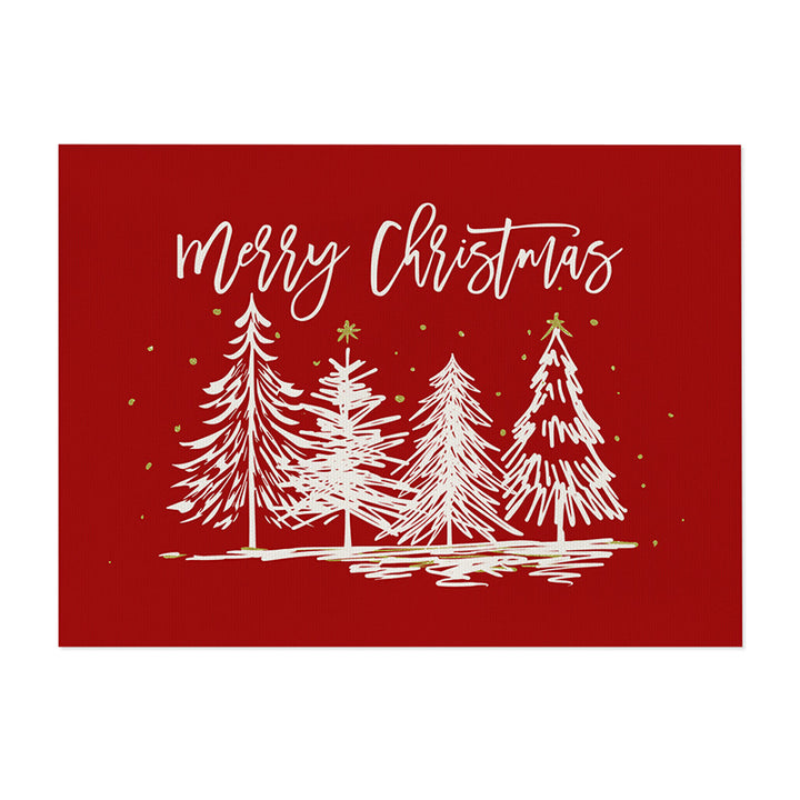 Festive Plaid Christmas Tree Canvas Wall Art Print