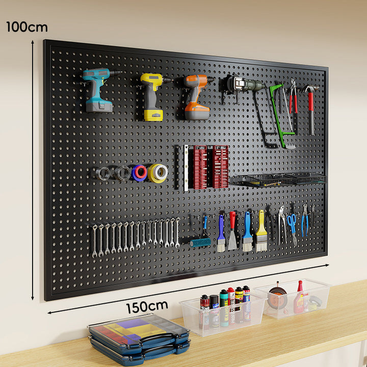Heavy-Duty Steel Perforation Workshop Wall System with Magnetic Hook Set and Sliding Baskets