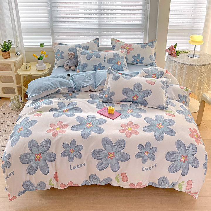 Floral Patterned Reversible Duvet Cover Set