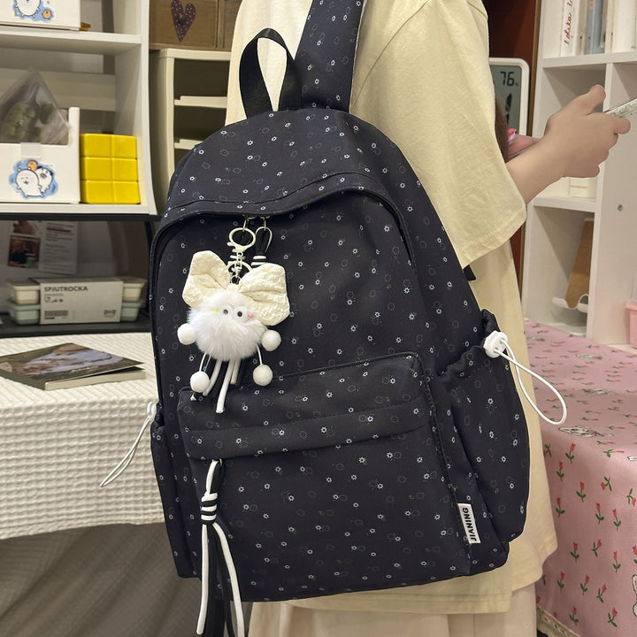Cute Floral-Embellished Daypack Bowlift