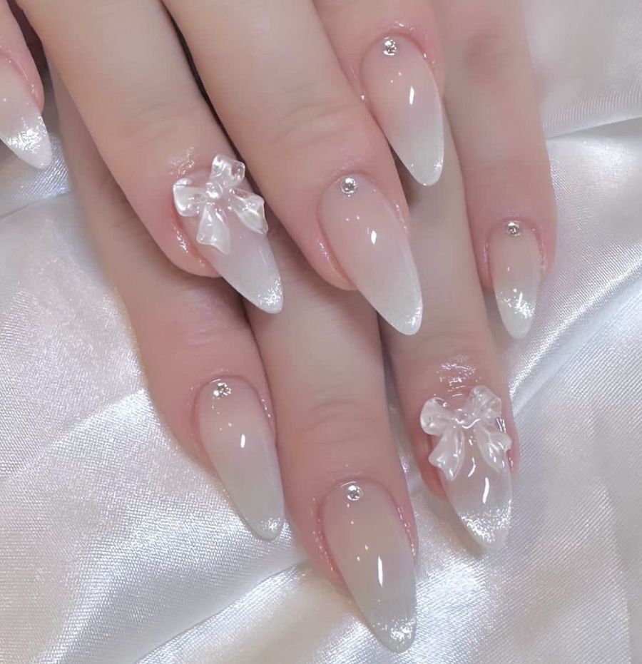 Heart Design Stiletto Nail Art Enhancements