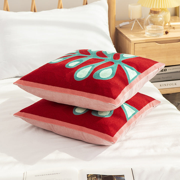 Decorative square decorative cushion with jacquard fabric and decorative tassels Bowlift