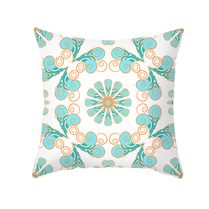 Tropical Palm-Leaf Decorative Throw Pillow Cover with Concealed Zipper